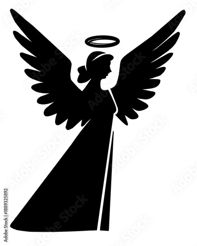 Silueta lateral ángel.