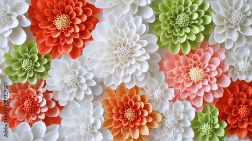 Floral Arrangement of Mums in Vibrant Hues, Creating a Cheerful Pattern