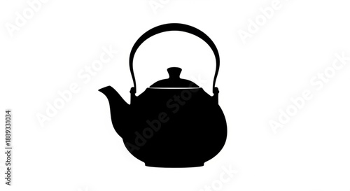 A black silhouette of a traditional teapot with handle and spout
