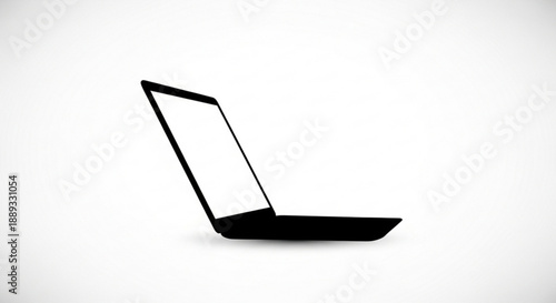 A sleek black laptop computer with screen open