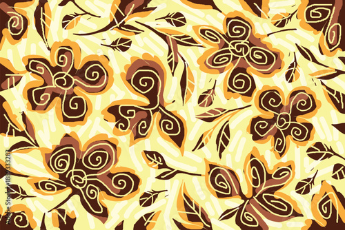 Very exclusive colorful flora and fauna motifs for various fabric printing, posters and publications 