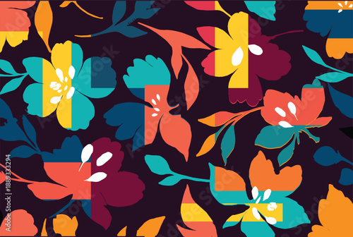 Very exclusive colorful flora and fauna motifs for various fabric printing, posters and publications 