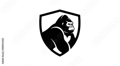 Black and white gorilla emblem on a white background vector design