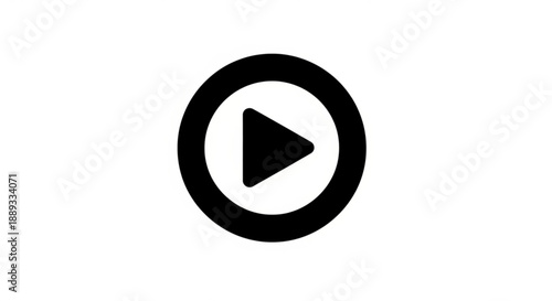 Black play button icon with and circular design