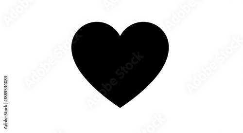 A simple black heart symbol for love and care concepts