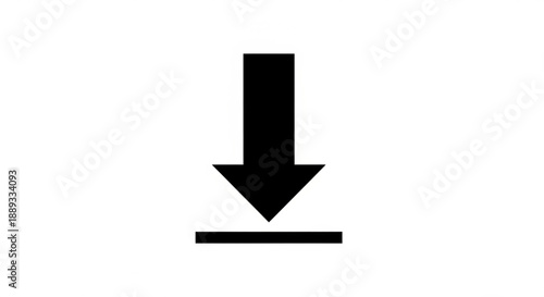 Black arrow pointing downwards on a horizontal line