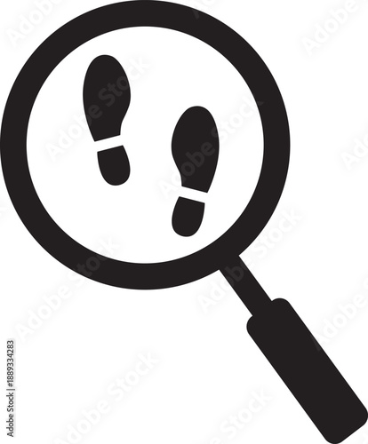 Footprints Investigation Magnifying Glass Icon