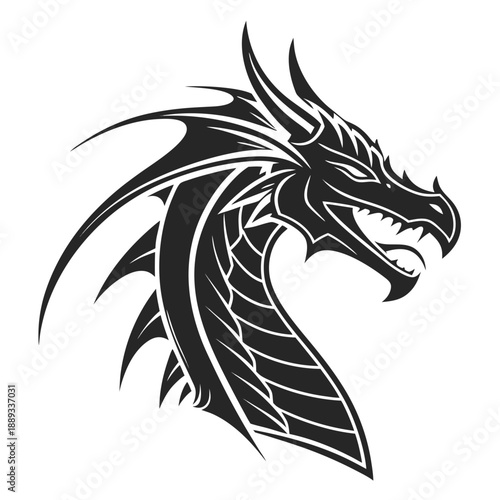 Wallpaper Mural dragon head logotype silhouette vector art illustration Torontodigital.ca