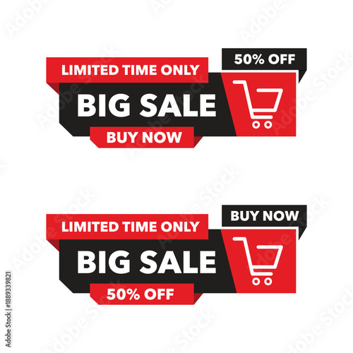Big Sale Banner Design: Two vibrant banners announce a big sale  