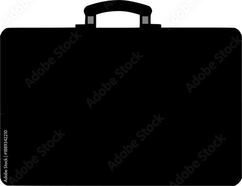 Black silhouette of briefcase isolated on transparent background for business or travel icon design concept corporate luggage professional office case accessory