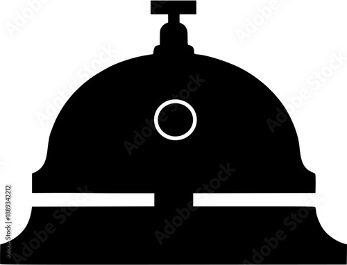 Hotel service bell silhouette icon for hospitality and reception desk conceptual design element isolated on transparent background for web and mobile interface