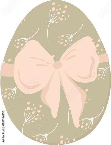 Easter Egg With Ribbon Gift