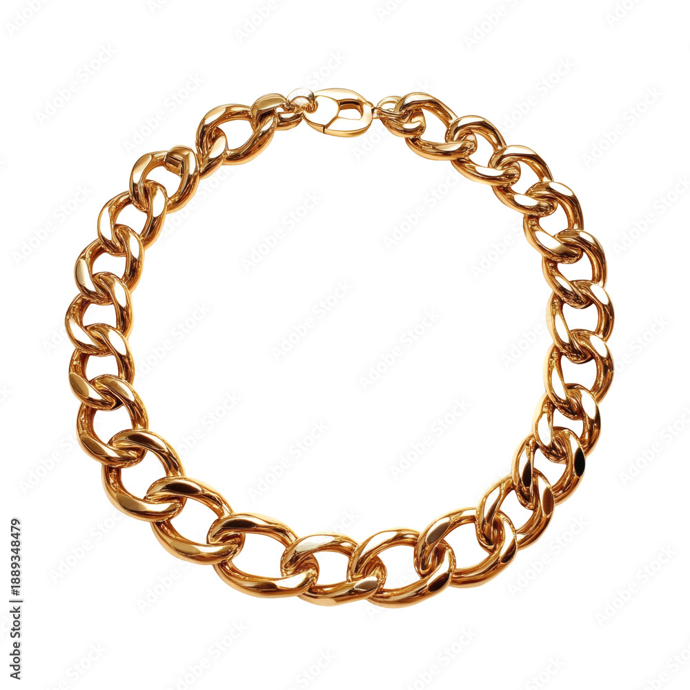 Fototapeta premium Elegant gold chain bracelet, perfect for luxury jewelry advertising or high-end fashion editorial use