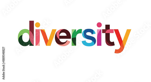 International womens day colorful diversity word with multicolored letters symbolizing inclusion and variety in a creative way