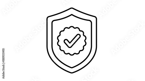 Shield with a checkmark inside icon representing security, safety, or verification