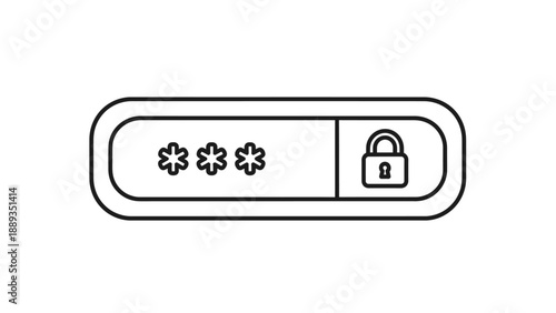 Password input field with asterisks and lock icon representing security and login