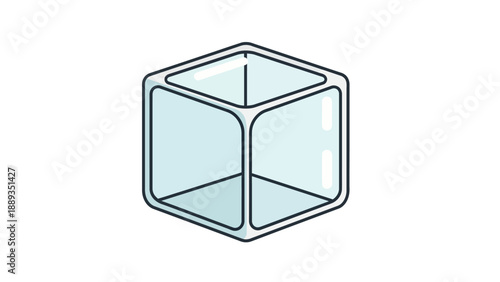 Clear Ice Cube Illustration with Soft Edges for Drinks and Cooling Applications