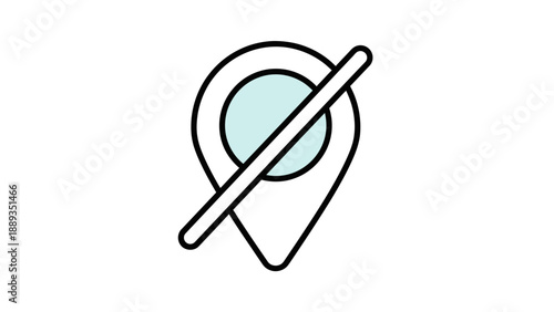 Modern outline icon for location unavailable, denied, or restricted services