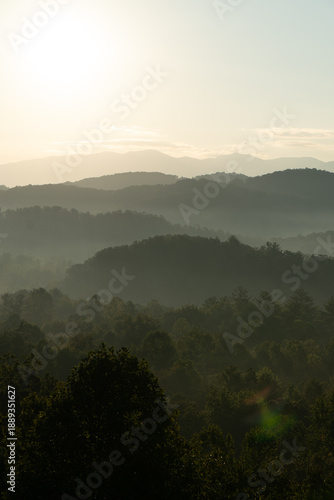 Photography Unedited - Sunrise over the Great Smoky Mountains in Tennessee