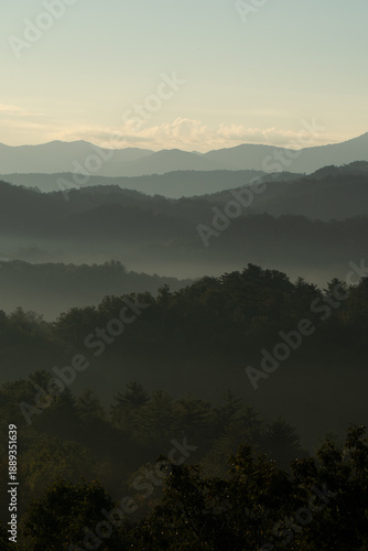 Photography Unedited - Sunrise over the Great Smoky Mountains in Tennessee