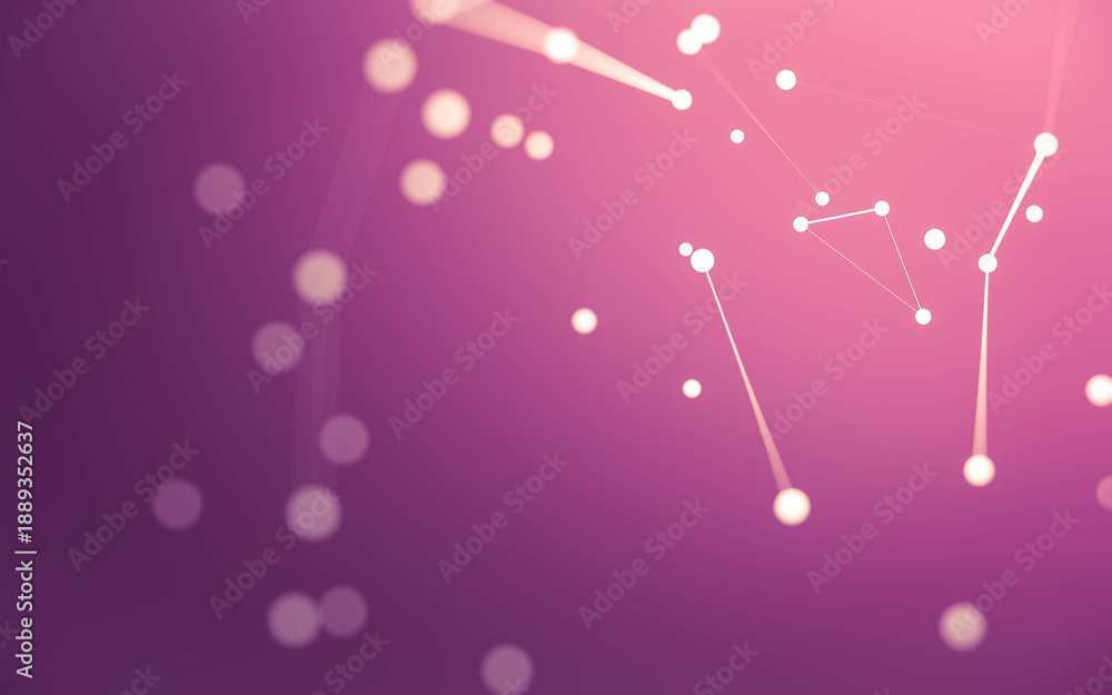 Fototapeta premium Abstract background. Molecules technology with polygonal shapes, connecting dots and lines. Connection structure. Big data visualization.
