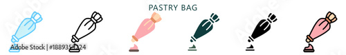 Pastry Bag Multi Style Icon. Mini Illustration Relate To Food, Gastronomy. Use For Modern Concept, Ui, Ux Web And App Development.