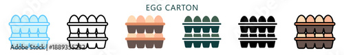 Egg Carton Multi Style Icon. Mini Illustration Relate To Food, Gastronomy. Use For Modern Concept, Ui, Ux Web And App Development.