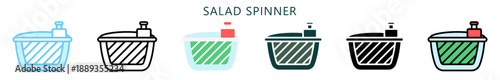 Salad Spinner Multi Style Icon. Mini Illustration Relate To Food, Gastronomy. Use For Modern Concept, Ui, Ux Web And App Development.