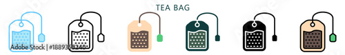 Tea Bag Multi Style Icon. Mini Illustration Relate To Food, Gastronomy. Use For Modern Concept, Ui, Ux Web And App Development.
