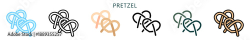 Pretzel Multi Style Icon. Mini Illustration Relate To Food, Gastronomy. Use For Modern Concept, Ui, Ux Web And App Development.