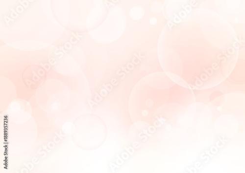 やさしいピンクの抽象背景｜淡い光と玉ボケ・バブルのベクター素材