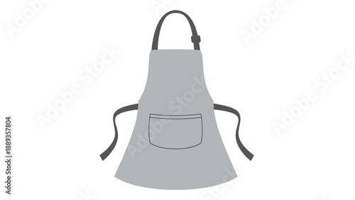 Minimalist kitchen apron on white background with pocket for cooking enthusiasts