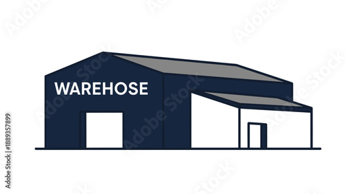 Simplistic warehouse building design with bold minimalist style