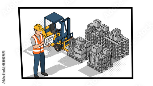 Warehouse safety and inventory management with forklift operator