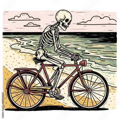 ultra cute skull with chubby cheeks wearing oversized rubber duck float, absurd and playful concept, happy cartoon expression, traditional woodcut engraving style, bold hand-carved lines, simplified s