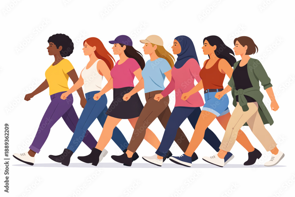 Obraz premium Women Marching Together for Equality