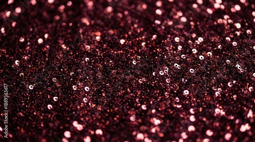 Macro Shot of Sparkling Dark Red Sequin Background – Festive Glitter Texture for Christmas, New Year & Holiday Designs