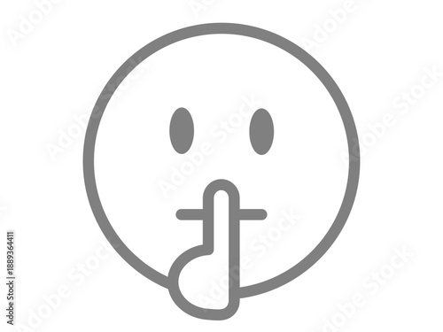 内緒マーク（お静かにの顔・秘密アイコン）