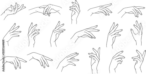 Hand gestures illustration set for design and communication