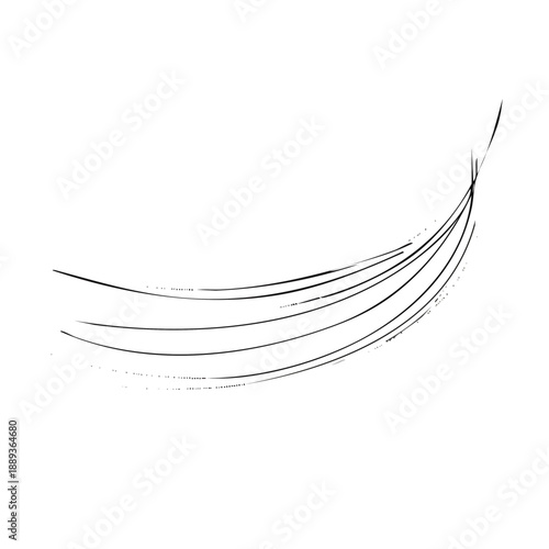 手描き風の黒インクブラシストローク・シンプルな装飾用イラスト