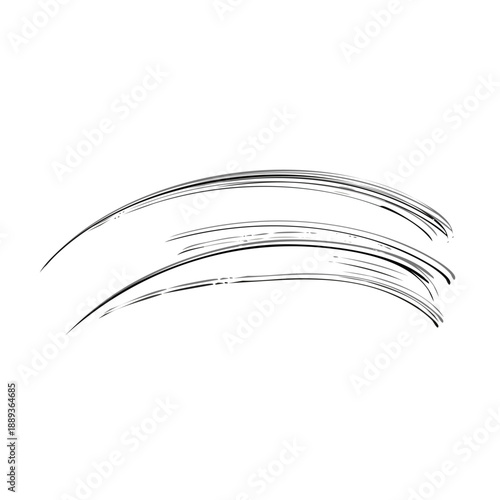 手描き風の黒インクブラシストローク・シンプルな装飾用イラスト