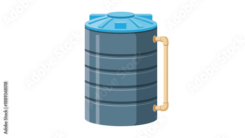 Modern water tank: flat style icon of industrial storage unit