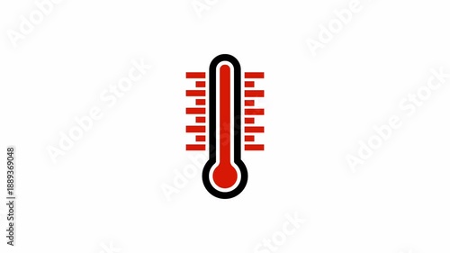 animated thermometer icon on white background