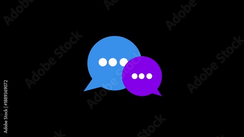 chat icon animation with black background