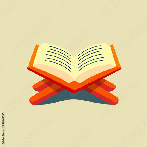 Open Quran on Rehal Islamic Illustration