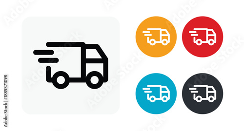 Fast delivery truck icon illustration isolated vector sign symbol