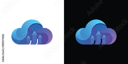  cloud transfer upload data logo design modern symbol icon vector