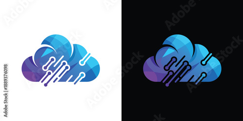 cloud transfer data logo design modern simple symbol icon vector