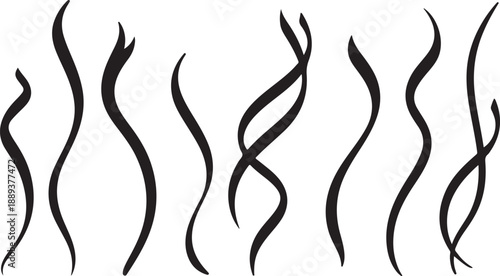 Black wavy lines on a white background illustration design