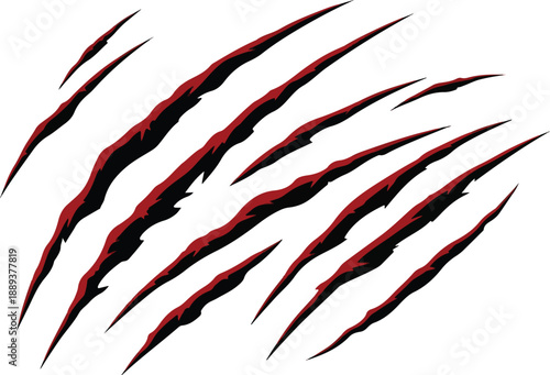 Sharp Claw Marks Illustration Design Element Featuring Animal Tracks